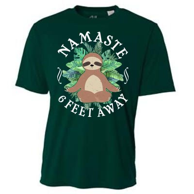 Namaste 6 Feet Away Meditating Sloth Cooling Performance Crew T-Shirt