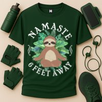 Namaste 6 Feet Away Meditating Sloth Cooling Performance Crew T-Shirt