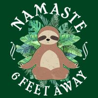 Namaste 6 Feet Away Meditating Sloth Cooling Performance Crew T-Shirt