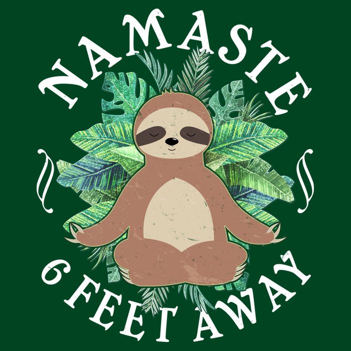 Namaste 6 Feet Away Meditating Sloth Cooling Performance Crew T-Shirt