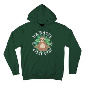 Namaste 6 Feet Away Meditating Sloth Hoodie