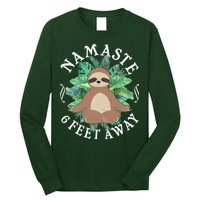 Namaste 6 Feet Away Meditating Sloth Long Sleeve Shirt