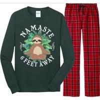 Namaste 6 Feet Away Meditating Sloth Long Sleeve Pajama Set