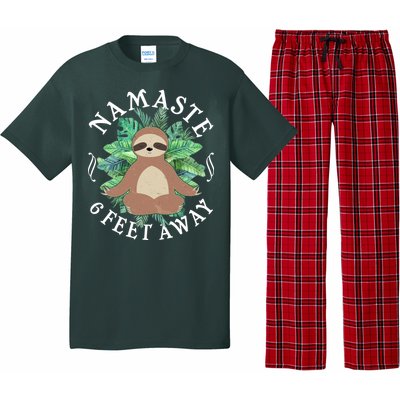 Namaste 6 Feet Away Meditating Sloth Pajama Set