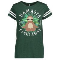 Namaste 6 Feet Away Meditating Sloth Enza Ladies Jersey Football T-Shirt