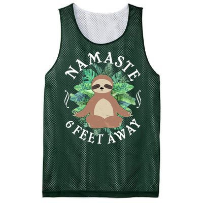 Namaste 6 Feet Away Meditating Sloth Mesh Reversible Basketball Jersey Tank