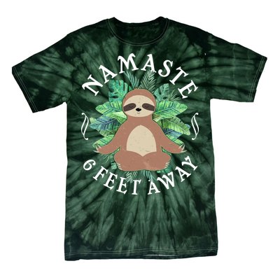 Namaste 6 Feet Away Meditating Sloth Tie-Dye T-Shirt