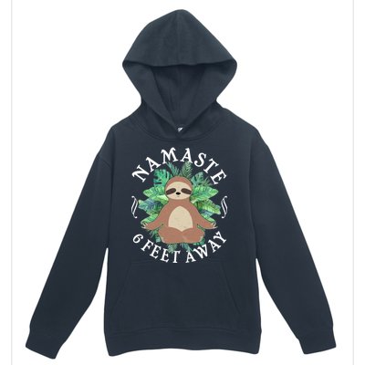 Namaste 6 Feet Away Meditating Sloth Urban Pullover Hoodie