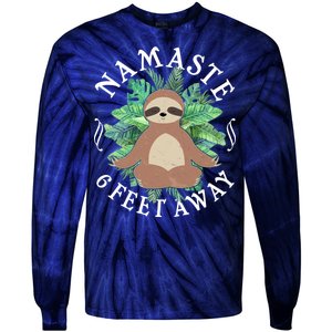 Namaste 6 Feet Away Meditating Sloth Tie-Dye Long Sleeve Shirt