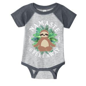 Namaste 6 Feet Away Meditating Sloth Infant Baby Jersey Bodysuit