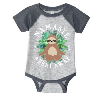 Namaste 6 Feet Away Meditating Sloth Infant Baby Jersey Bodysuit