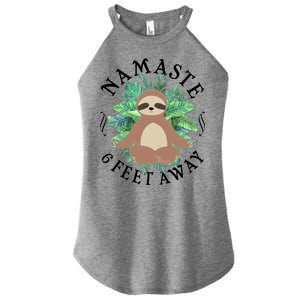 Namaste 6 Feet Away Meditating Sloth Women’s Perfect Tri Rocker Tank