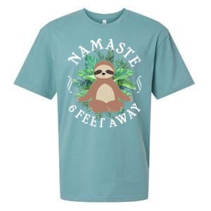 Namaste 6 Feet Away Meditating Sloth Sueded Cloud Jersey T-Shirt