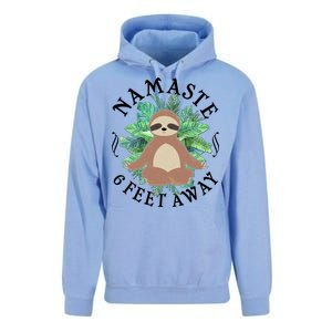 Namaste 6 Feet Away Meditating Sloth Unisex Surf Hoodie