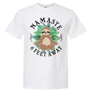 Namaste 6 Feet Away Meditating Sloth Garment-Dyed Heavyweight T-Shirt