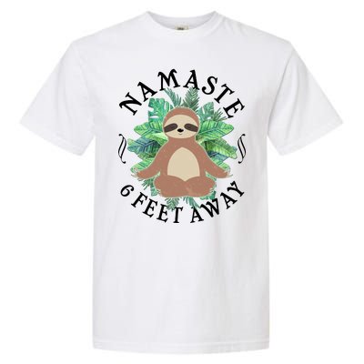 Namaste 6 Feet Away Meditating Sloth Garment-Dyed Heavyweight T-Shirt