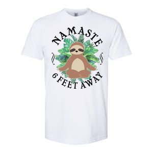 Namaste 6 Feet Away Meditating Sloth Softstyle CVC T-Shirt