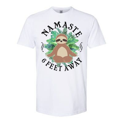 Namaste 6 Feet Away Meditating Sloth Softstyle CVC T-Shirt