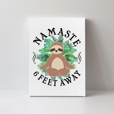 Namaste 6 Feet Away Meditating Sloth Canvas