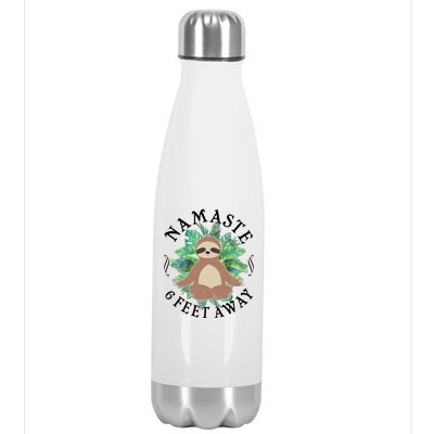 Namaste 6 Feet Away Meditating Sloth Stainless Steel Insulated Water Bottle