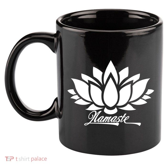 Namaste Lotus 11oz C Handle Ceramic Mug