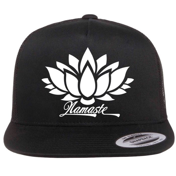 Namaste Lotus Flat Bill Trucker Hat