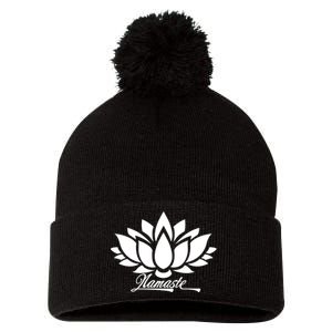 Namaste Lotus Pom Pom 12in Knit Beanie