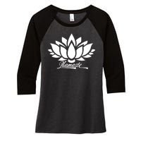 Namaste Lotus Women's Tri-Blend 3/4-Sleeve Raglan Shirt