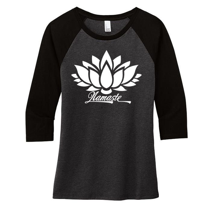 Namaste Lotus Women's Tri-Blend 3/4-Sleeve Raglan Shirt