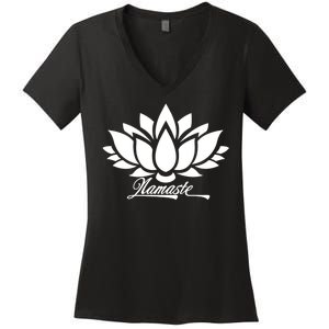 Namaste Lotus Women's V-Neck T-Shirt