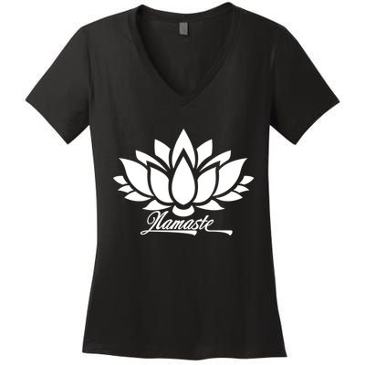 Namaste Lotus Women's V-Neck T-Shirt