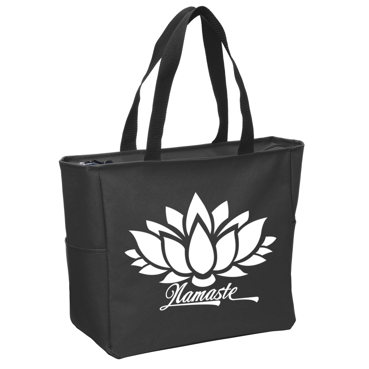 Namaste Lotus Zip Tote Bag