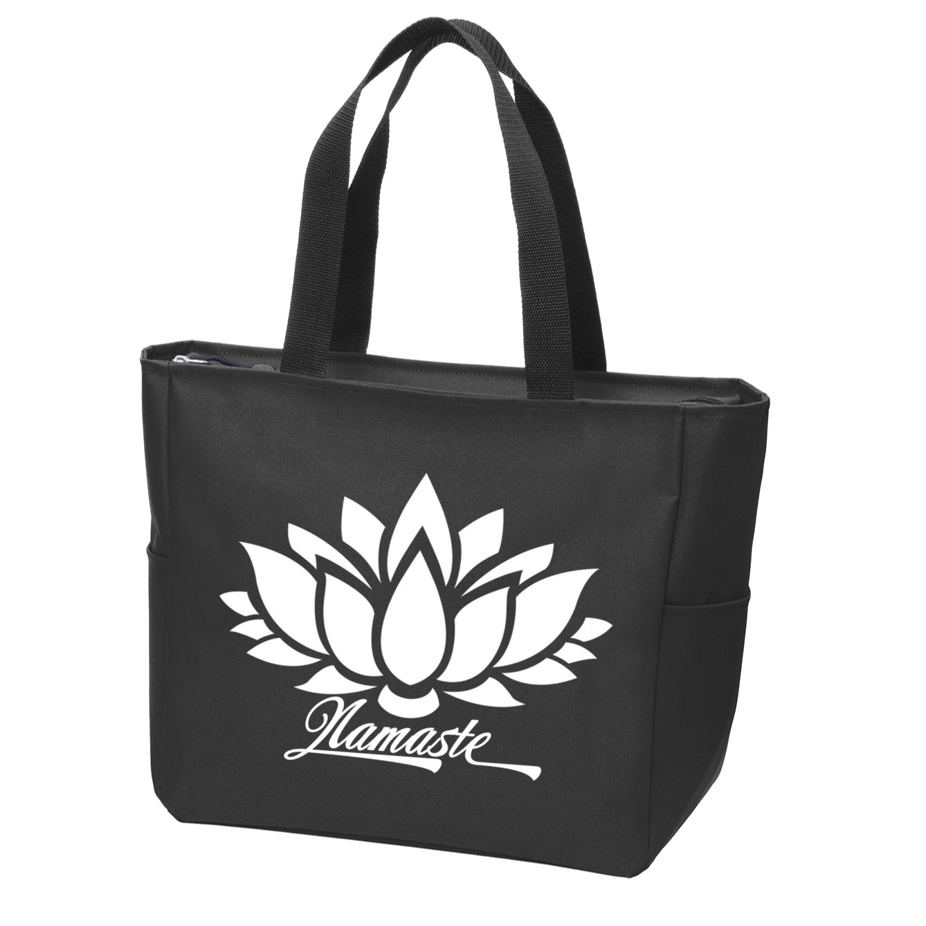 Namaste Lotus Zip Tote Bag