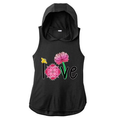 Namaste Love Bee Ladies PosiCharge Tri-Blend Wicking Draft Hoodie Tank