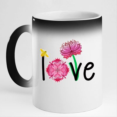 Namaste Love Bee 11oz Black Color Changing Mug