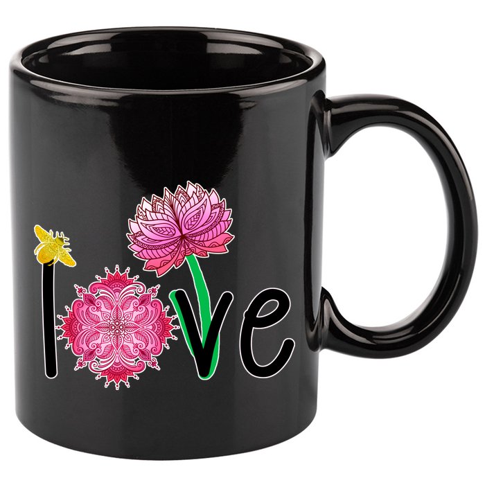 Namaste Love Bee 11oz C Handle Ceramic Mug
