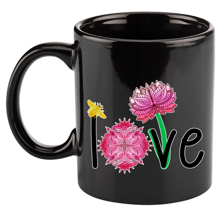 Namaste Love Bee 11oz C Handle Ceramic Mug
