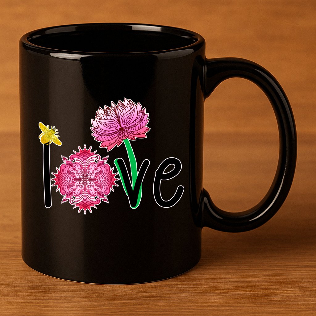 Namaste Love Bee 11oz C Handle Ceramic Mug