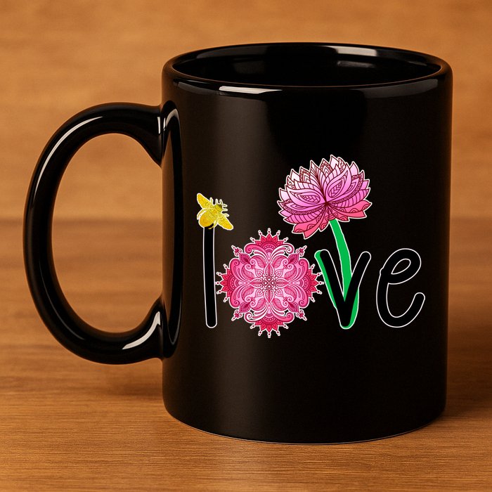 Namaste Love Bee 11oz C Handle Ceramic Mug