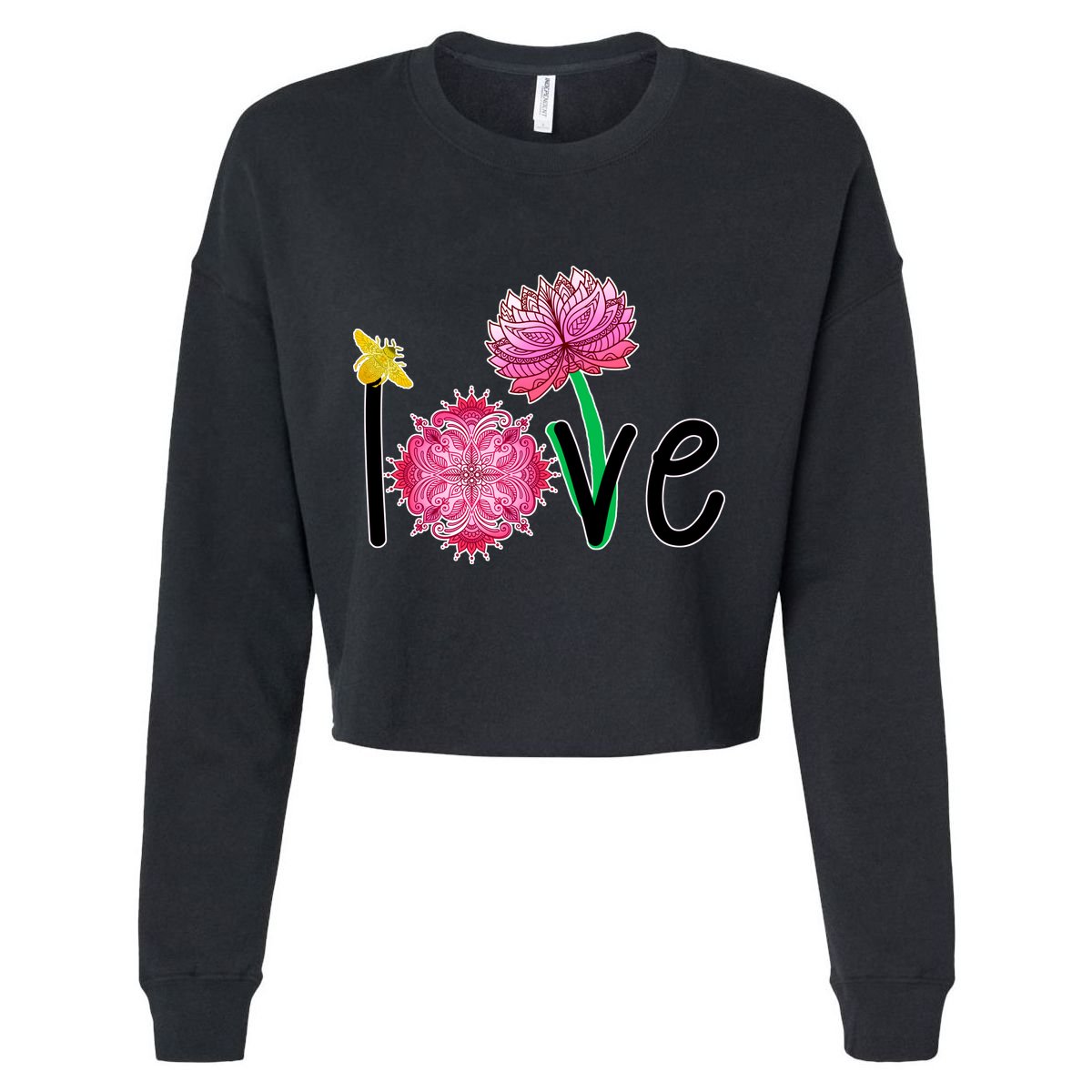 Namaste Love Bee Cropped Pullover Crew