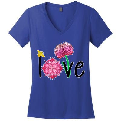 Namaste Love Bee Women's V-Neck T-Shirt