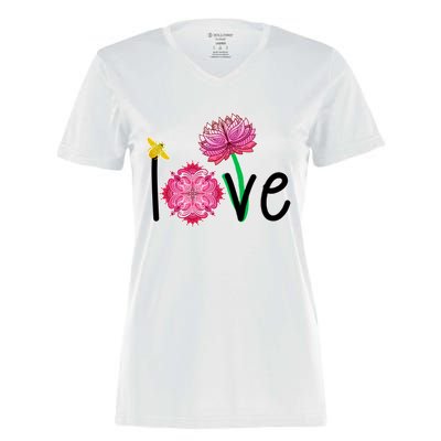 Namaste Love Bee Women's Momentum V-Neck T-Shirt