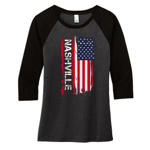 Nashville And Women's Tri-Blend 3/4-Sleeve Raglan Shirt