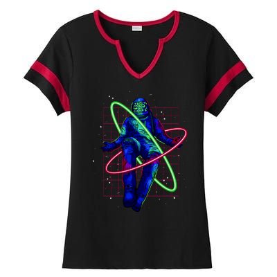 Neon Astronaut Ladies Halftime Notch Neck Tee