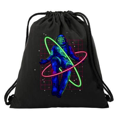 Neon Astronaut Drawstring Bag