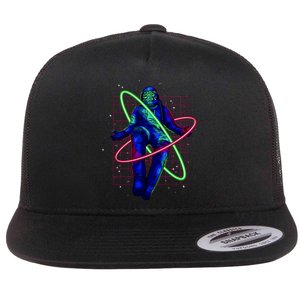 Neon Astronaut Flat Bill Trucker Hat