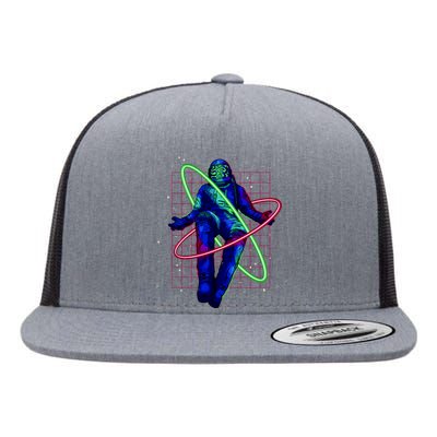 Neon Astronaut Flat Bill Trucker Hat