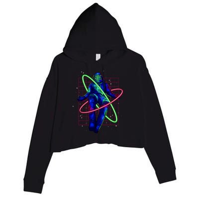 Neon Astronaut Crop Fleece Hoodie