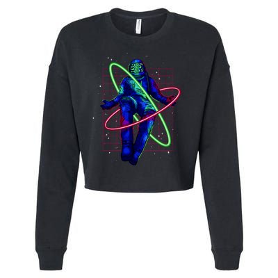 Neon Astronaut Cropped Pullover Crew