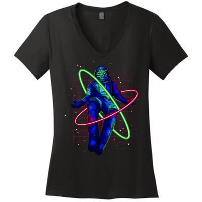 Neon Astronaut Women's V-Neck T-Shirt